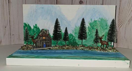 Cabin by the creek display