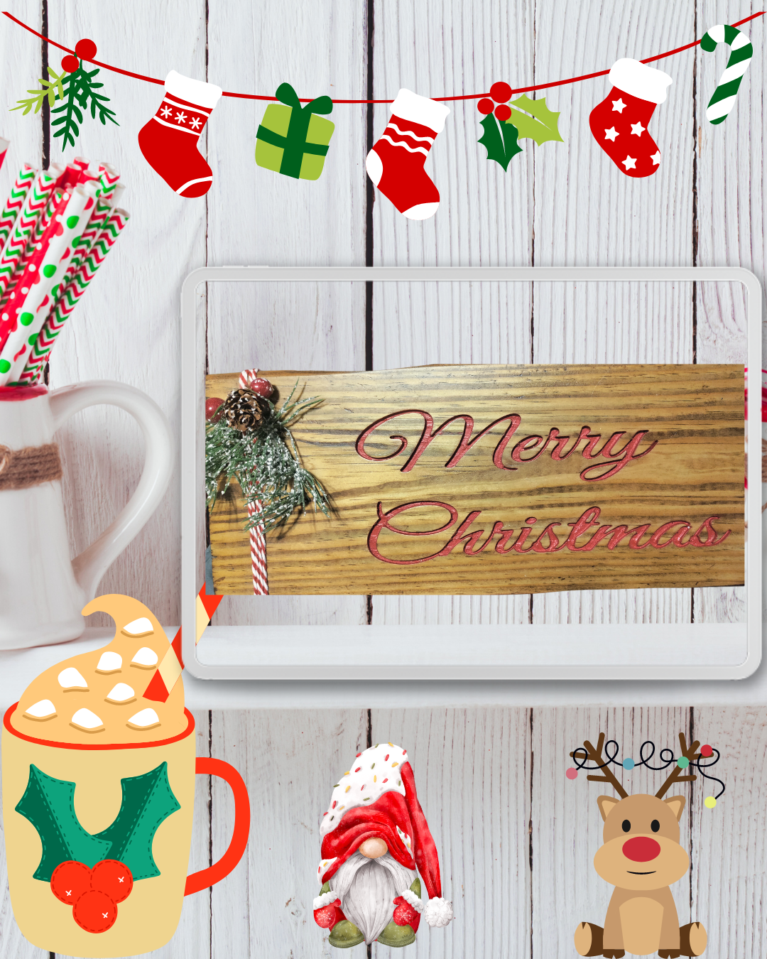 Candy ribbon Red Merry Christmas